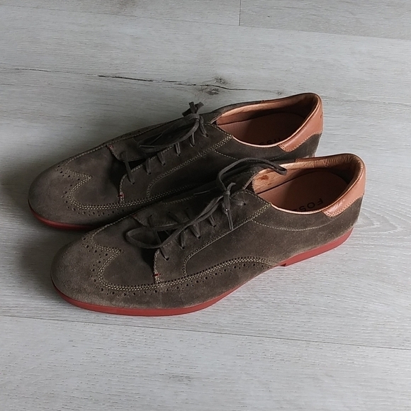 Fossil suede wingtip Oxfords brown greenish leather‎ 13 men's - Picture 1 of 12